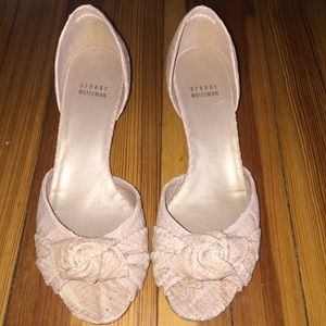SOLD Stuart weitzman nude kitten heel peep toe